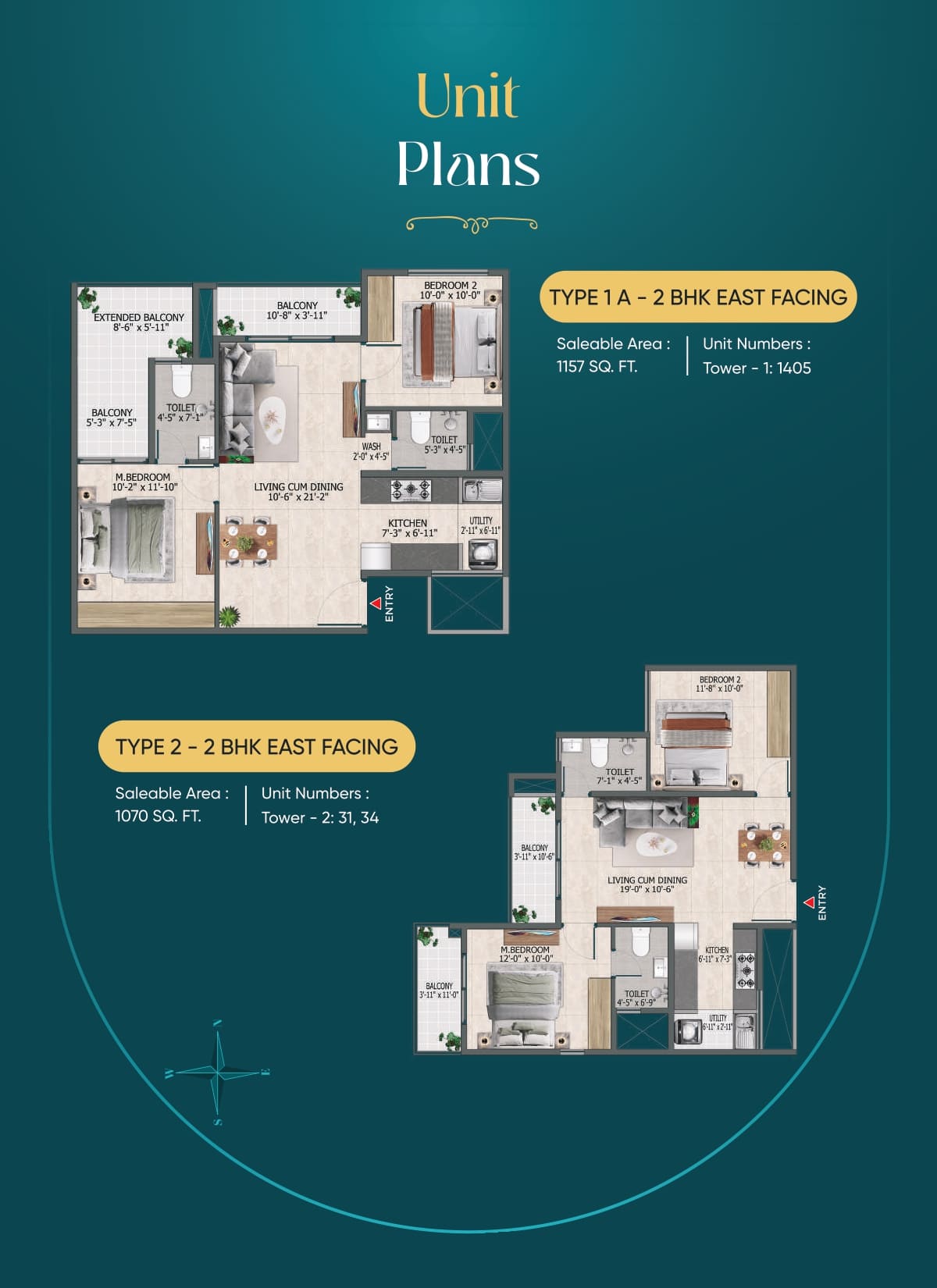 2 BHK Floor Plan