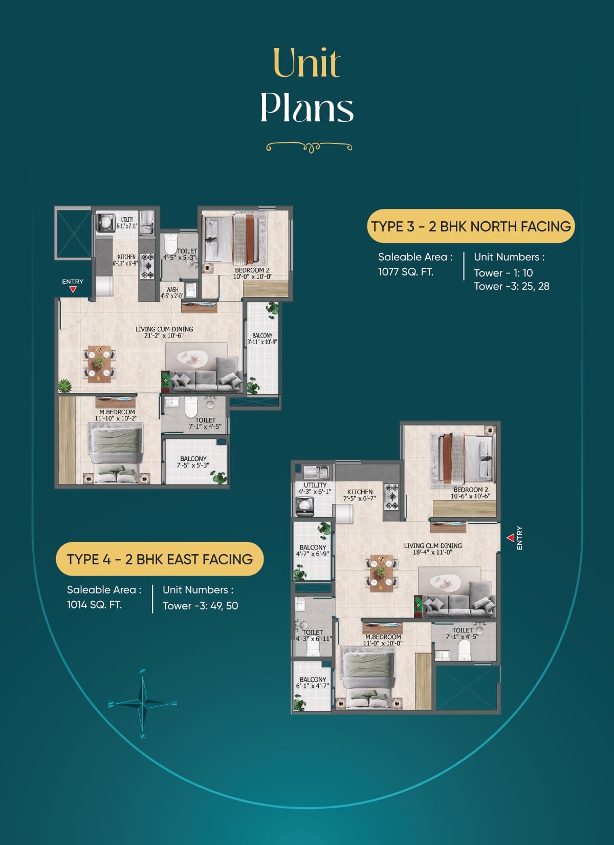 2 BHK Floor Plan